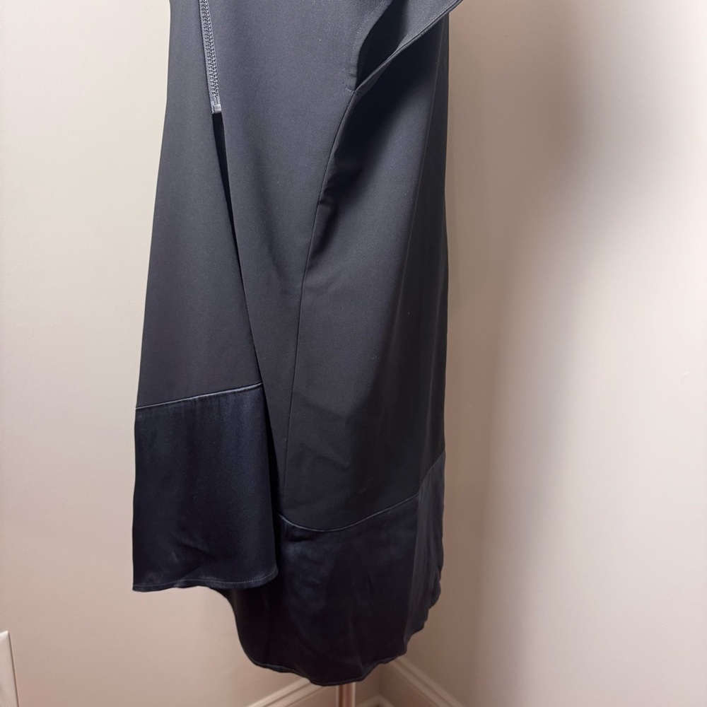 ALL SAINTS Alvar Asymmetrical Sheath Midi Dress V-Neck BLACK / SIZE 4 - Picture 7 of 13